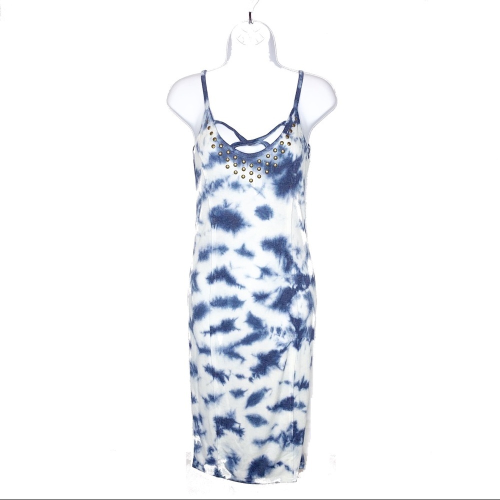 ROCK & REPUBLIC Blue/White Tie-Die Dress M NWT